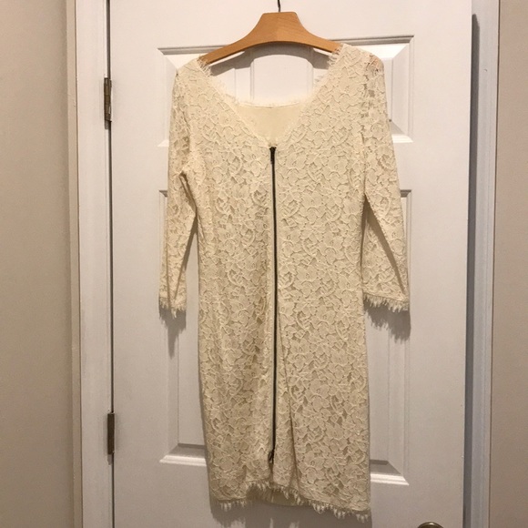 Diane Von Furstenberg stunning Ivory lace dress!! - Picture 5 of 8
